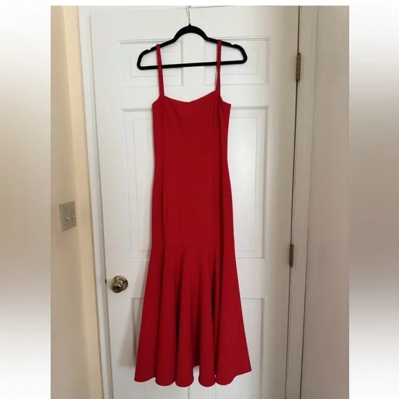 Carolina Herrera Spaghetti Strap A Line Dress Chili Red -New Homecoming dress! - Picture 4 of 6